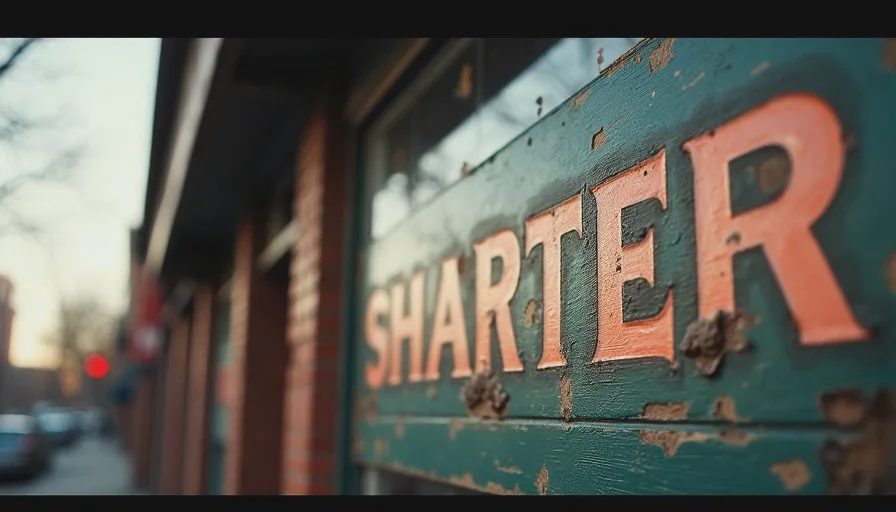Weathered Brooklyn storefront signage with hand-painted and vinyl lettering used as real typography reference