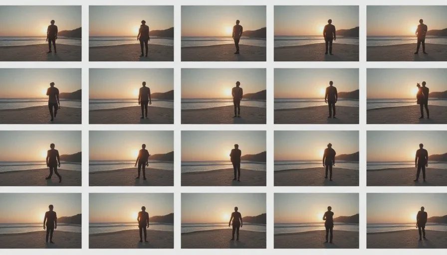 Grid of AI-generated images all using the same soft light, managed imperfection and muted authenticity style